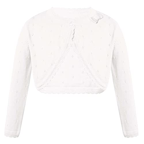 YiZYiF Kleinkind Baby Bolero Jäckchen Pullover Mädchen Strickjacke Knit Schulterjacke perfekt für Taufe Festlich...