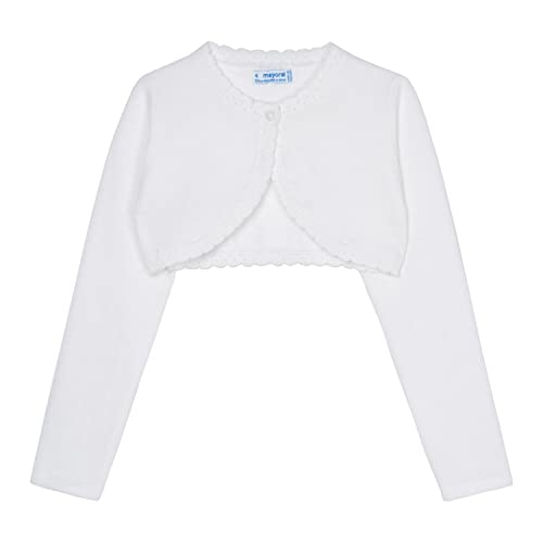 Mayoral - Mädchen Jacke Bolero Strickjacke gewellt, weiß - 320 - Größe 128