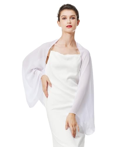 BEAUTELICATE Chiffon Schal Stola Damen Festlich Elegante Schultertuch Bolero Shrug mit Ärmel für Abendkleider...