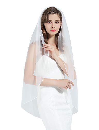 BEAUTELICATE Schleier Brautschleier Braut Hochzeit Softtüll Weiß Ivory Lang Kurz Ellbogenlang Mit Metall Kamm 1...