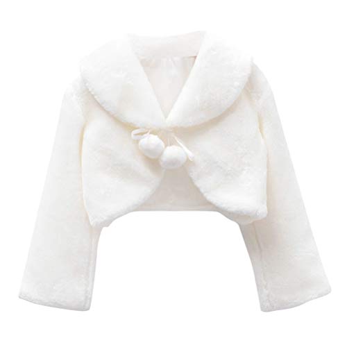 Amosfun Mädchen Prinzessin Kunstpelz Wraps Schal Blumenmädchen Bolero Achselzucken Winter Plüsch Prinzessin Cape...