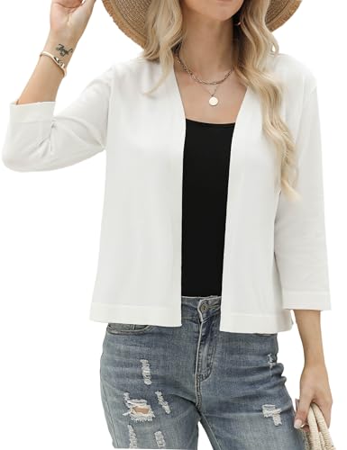 Aottori Bolero Damen Festlich Elegant Kurz Strickjacke Cardigan Kurze Jacke Bolerojacke 3/4 Ärmel Leichte Sommerjacke...