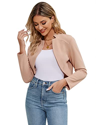 KOJOOIN Bolero Damen festlich Jäckchen Langarm Strickjacke Elegant Kurze Cardigan Shrug Top (Verpackung MEHRWEG),...