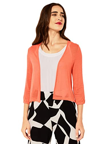 Street One Damen Style Suse Strickjacke Leichter Bolero Cardigan, Sunset Coral, 38