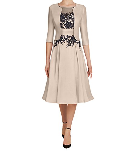 Charmant Damen 2020 Neu Knielang Kurzes Brautmutterkleider Abendkleider Partykleider mit 3/4 Langarm Bolero...