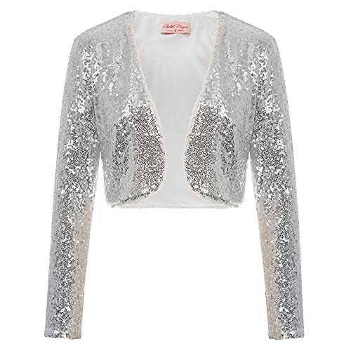 Belle Poque Shrugs für Ladies festlich Damen Bolero hülsen Pailletten Glitzer Elegante Bolero