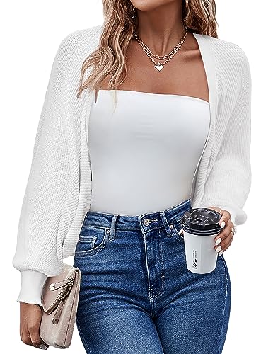 Hotouch Bolero Damen Festlich Kurz Strickjacke Elegant Cardigan Langarm Shrugs Open Front Leichte Jäckchen Boleros...